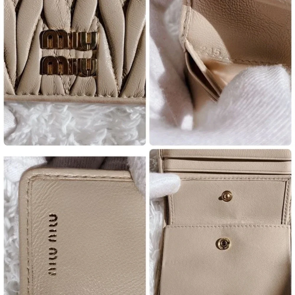 Miu Miu Taupe Quilted Wallet - Picture 6 of 10